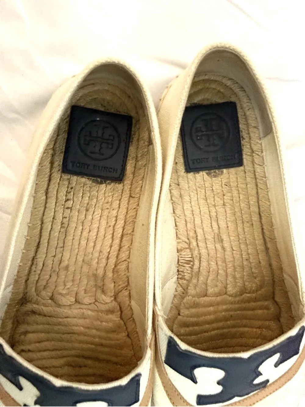 Tory Burch Ines Fil Coupe Espadrille Canvas Leather - Size 8.5